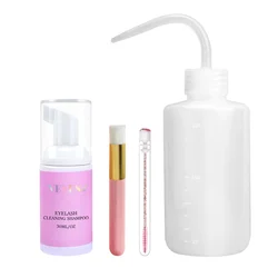 Veyes Inc Lash Aftercare Kit Eyelash Shampoo for Eyelash Extensions Clean Mousse Gentle Cleansing Foam With Eyelash Wash Brush