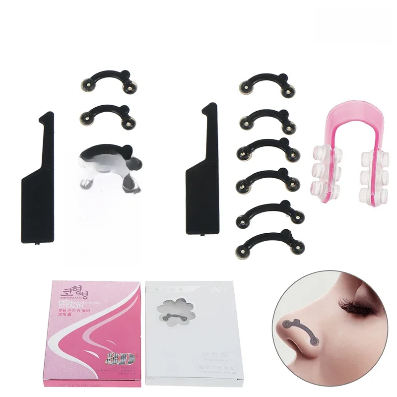 6 SZTUK / ZESTAW 3 rozmiarów w 1 Beauty Nose Up Lifting Bridge Shaping Clip Nose Reshaper Massage Tool No Pain Face Corrector Tool Kit — zdjęcie 2