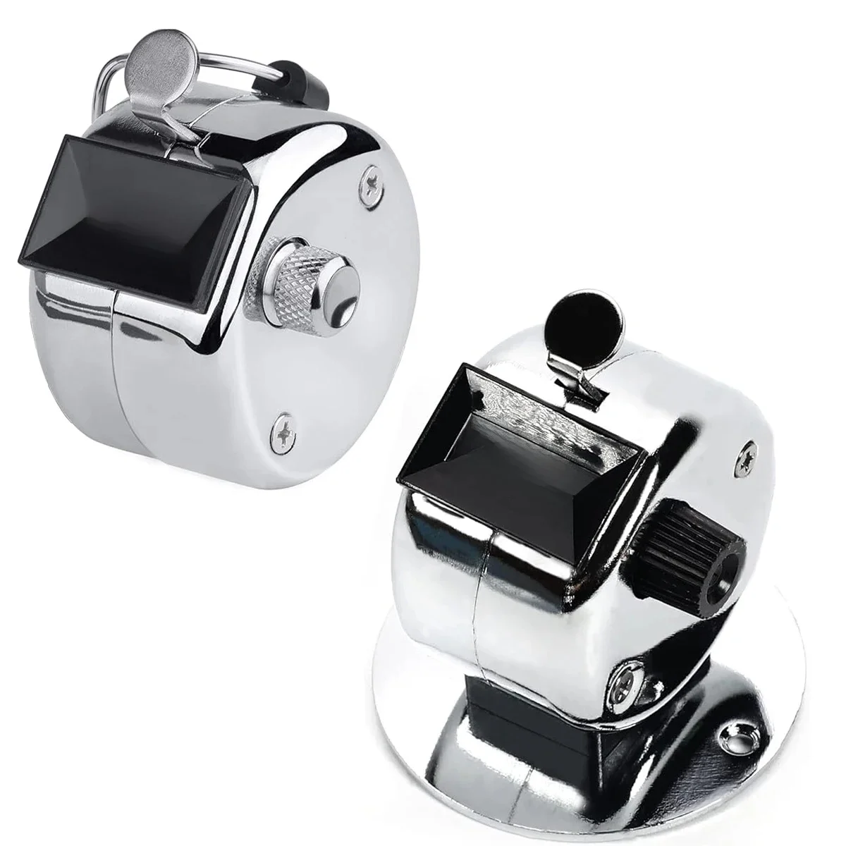 Compteur de comptage portatif en métal, Clicker de comptage de numéro à 4 chiffres, compteurs mécaniques, compteur de pas pour l'entraîneur, la pêche, le Golf
