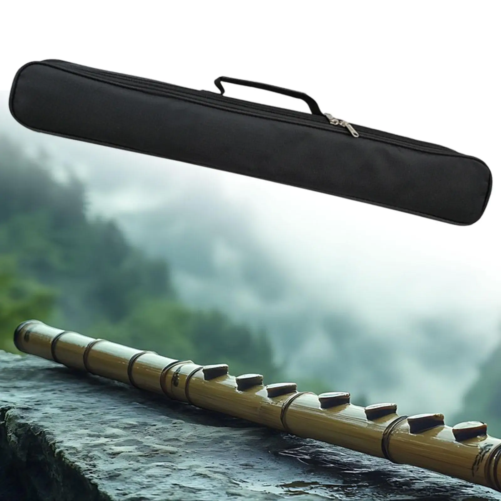 Portable Flute Bag Bamboo Flute Bag Travel Carrying Pouch Compact Dustproof Flute Organizer Carrying Case Flute Carrying Bag