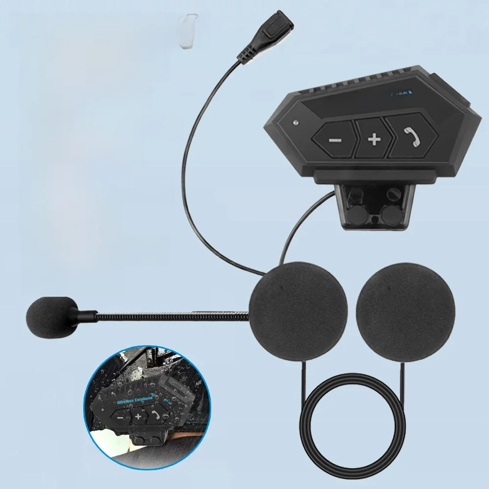 BT12 Motorhelm Headset Stereo Bluetooth Oortelefoon Draadloze Handsfree Microfoon Koptelefoon Muziekspeler Voor Motorrijder - afbeelding 2