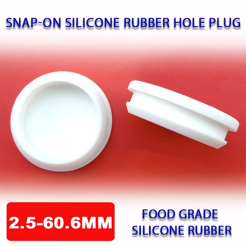 White Snap-on Silicone Rubber Cap 2.5-60.6mm T Type Hole Plug Cover Blanking End Cap Tube Inserts Bung Seal Stopper Sealing Plug