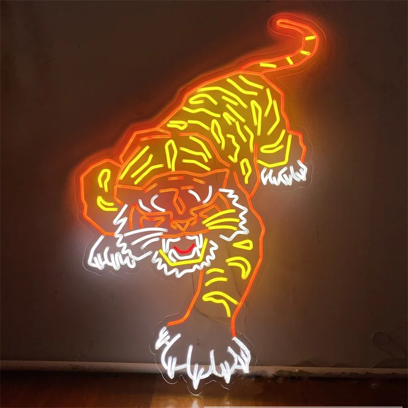 Tijger Neon Sign Custom Neon Sign Anime Sign Dieren Sign Bar Sign Slaapkamer Home Wall Decor Led Light Gepersonaliseerde Verjaardagscadeau