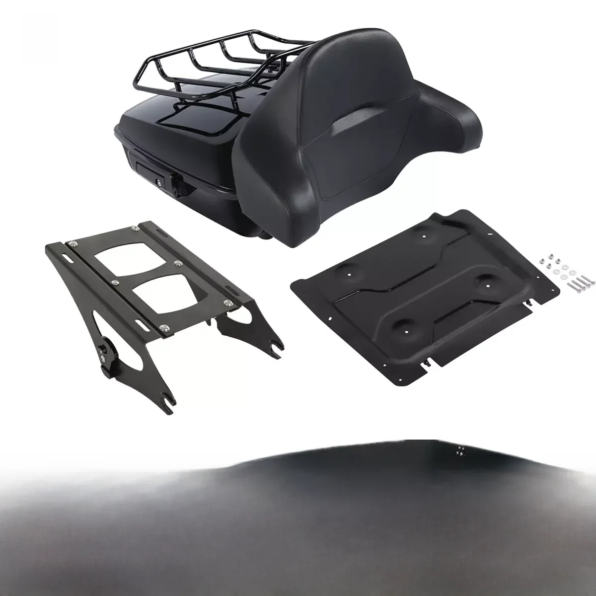Bagażnik motocyklowy z oparciem i bagażnikiem do Harley Touring Road King Road Glide Street Glide 2014-2025 — zdjęcie 2