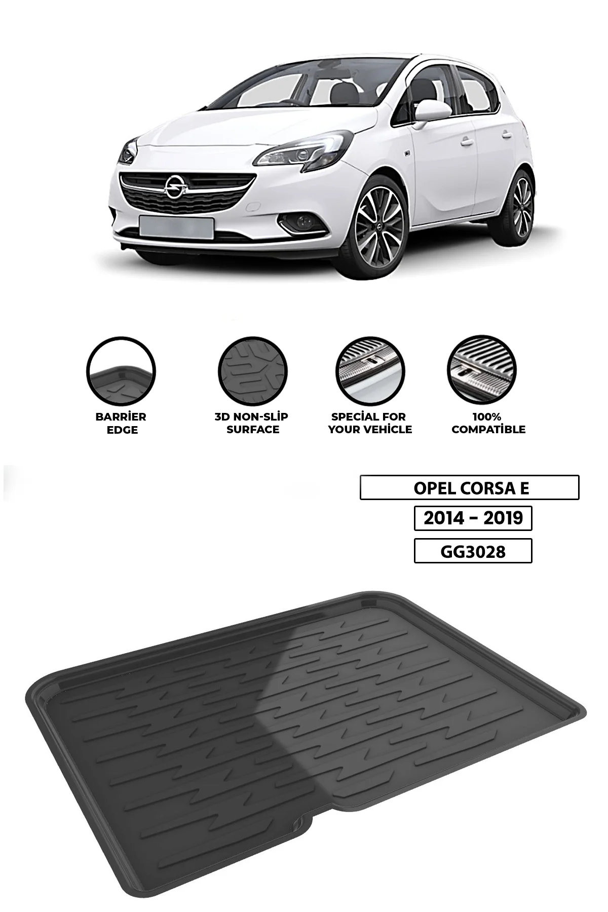 

For -OPEL-CORSA-E 2014-2019 luggage compartment Diffuser Extension Rear Bumper Attachment Luggage compartment