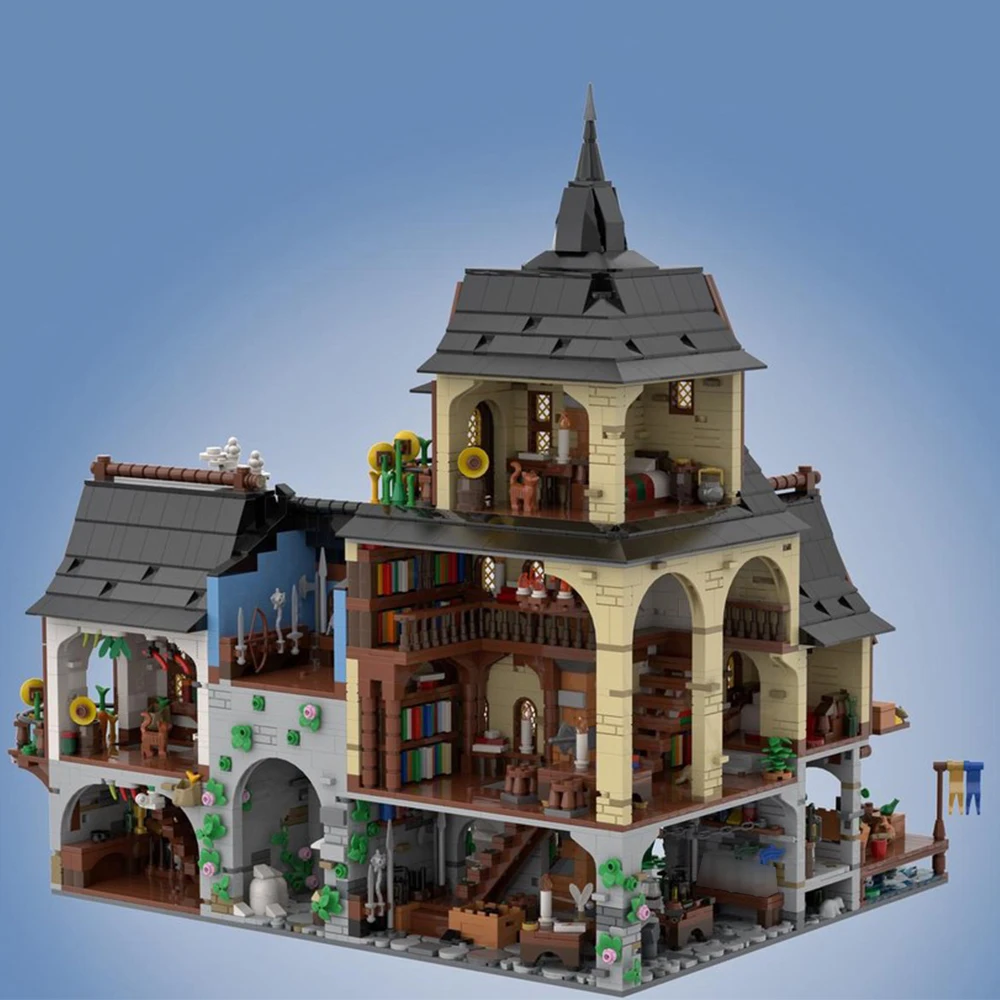 

New MOC Medieval Castle Building Blocks Model Medieval Town Center Technology DIY Assembly Toys Children Boys Gift Set 4658PCS
