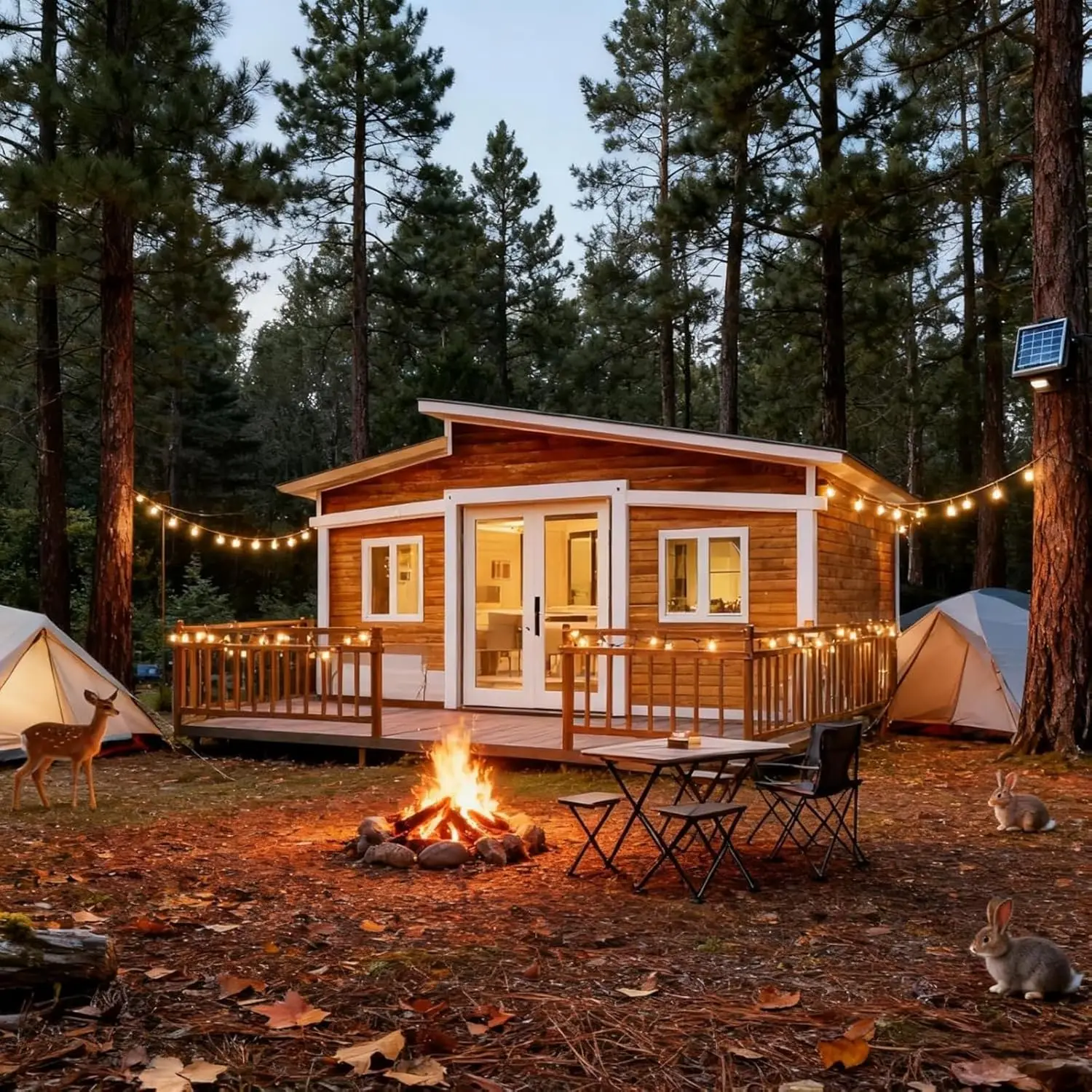 Casas Pequeñas Prefabricadas para Adultos, Casas Prefabricadas para Vivir, Casa Plegable Modular Móvil Portátil de 1 a 4 Dormitorios