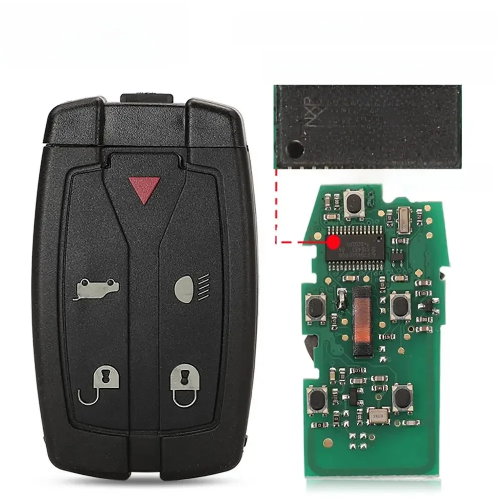 Jingyuqin pour Land Rover Freelander 2 clé de voiture télécommandée intelligente 315 Mhz/433 Mhz PCF7945A WJZ 5 boutons avec petite lame non coupée