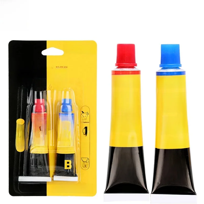 Deli 7148 10 g Epoxidharz-AB-Kleber, transparent, starker Kunststoff-Metallform-Kleber, A+B, 20 g, hochviskoser Universalkleber