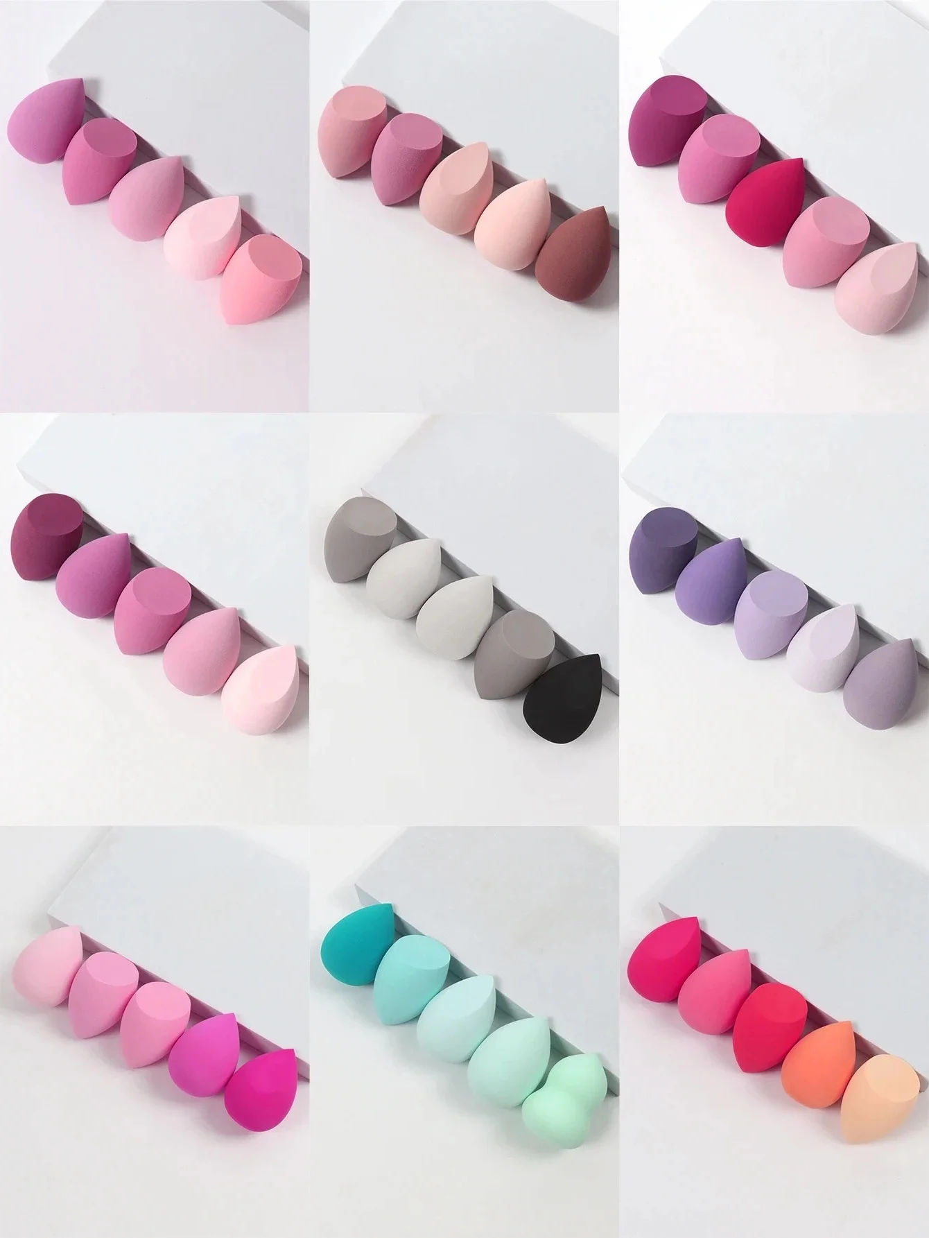 Lot de 5 éponges de maquillage à double usage – Velours pour liquide/crème/poudre | Essentiels de voyage écologiques végétaliens