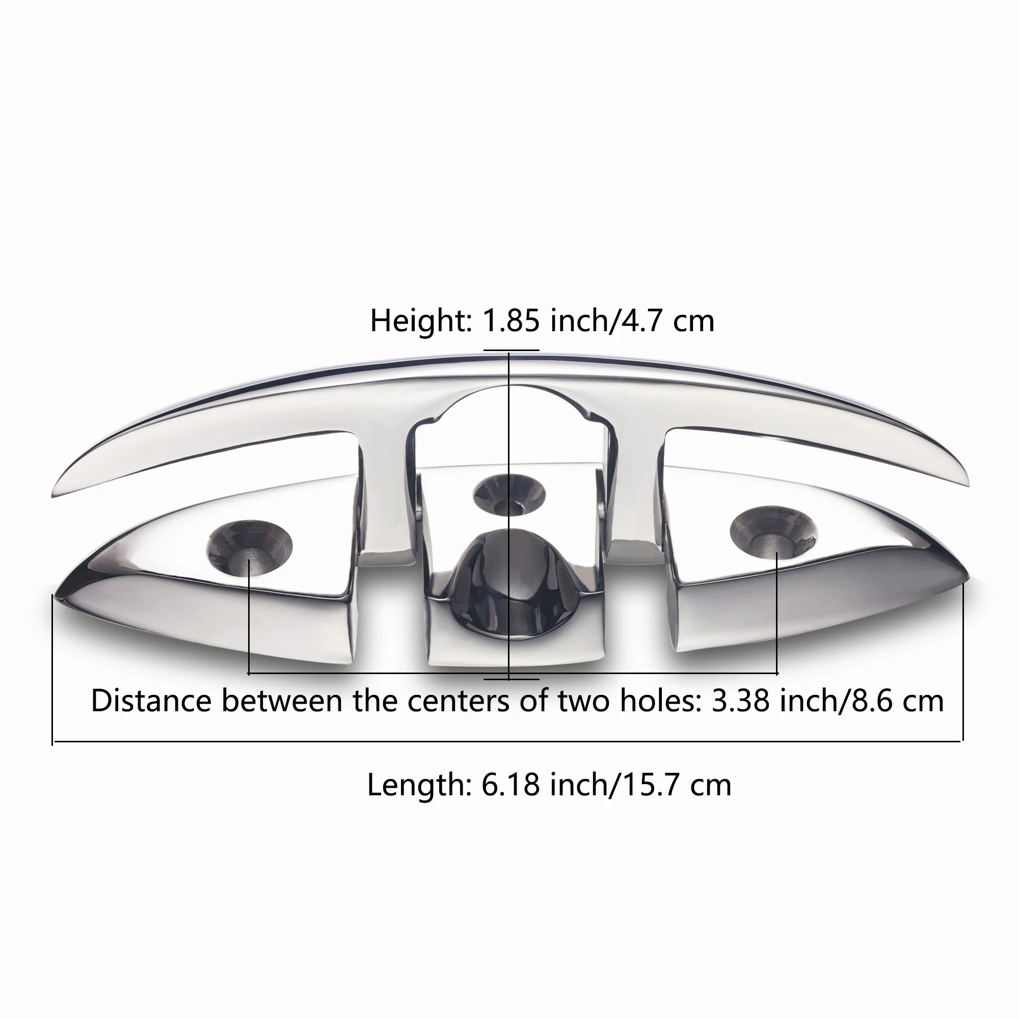 Boat Folding Cleats 6 Inch,Flip-up Dock Cleats,Boat Cleats,316 Stainless Steel, with Screws and Locking Nuts,2 Packs