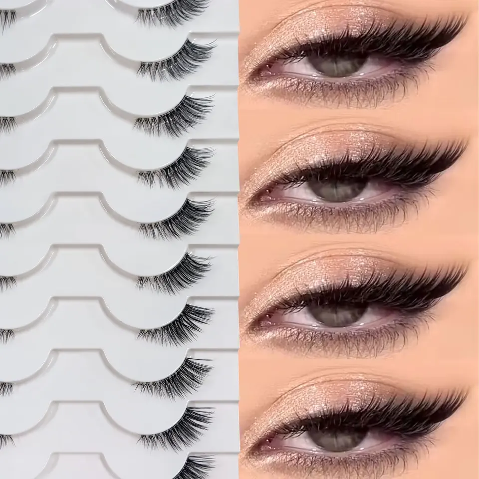 10 pares de pestañas postizas de ojo de zorro, naturales y largas, estilo 3D, herramientas de maquillaje, regalo para fiestas.