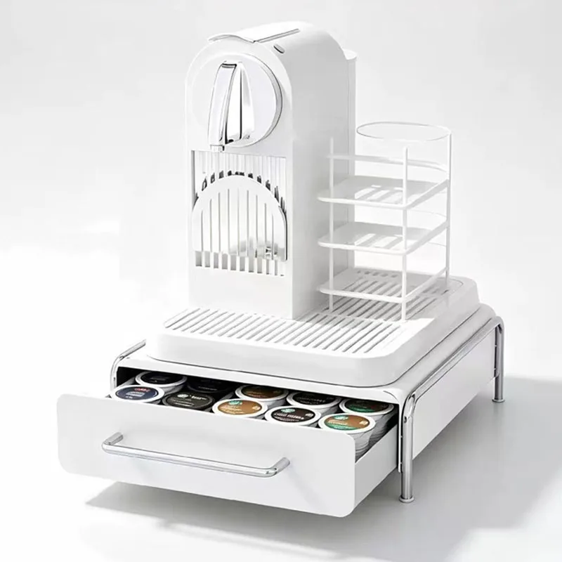 Tiroir de rangement pour capsules de café, présentoir de style industriel pour table, boîte de rangement pour sachets de thé, étagère de rangement pour machine à café