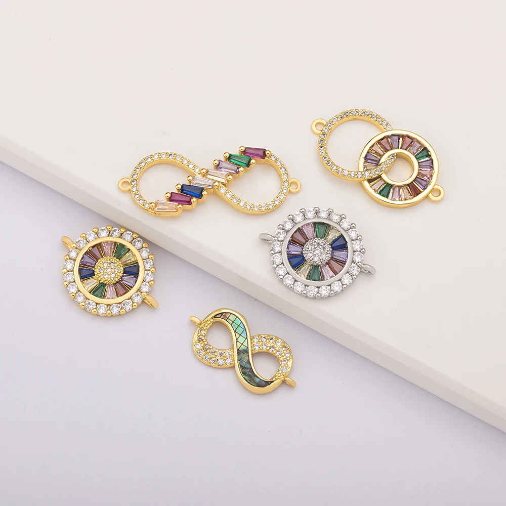 Connecteur de pendentif de l'hypothèse de charme de lecture de biscuits arc-en-ciel, accessoires de bricolage exécutifs, connecteurs plaqués or, cuivre, bijoux