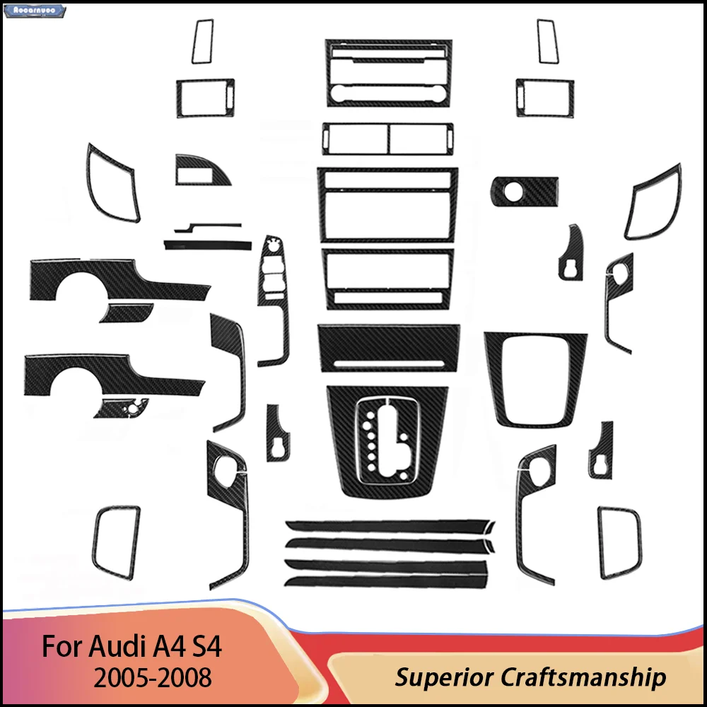 For Audi A4 S4 2005-2008 imitation Carbon Fiber Car Stickers Car Interior Decorative Accessories