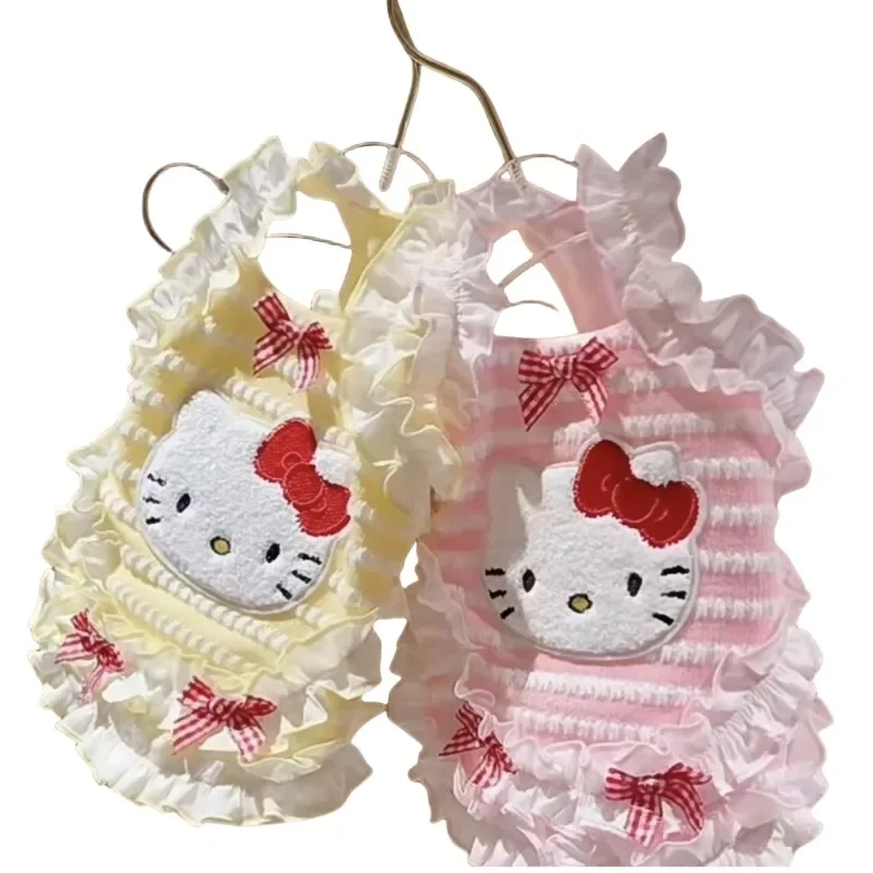 Hello Kitty peryferyjna urocza koronkowa kokardka spódnica księżniczki kotek letnia cienka kamizelka przeciw wypadaniu włosów maltański Teddy pomorski małe psy — zdjęcie 2