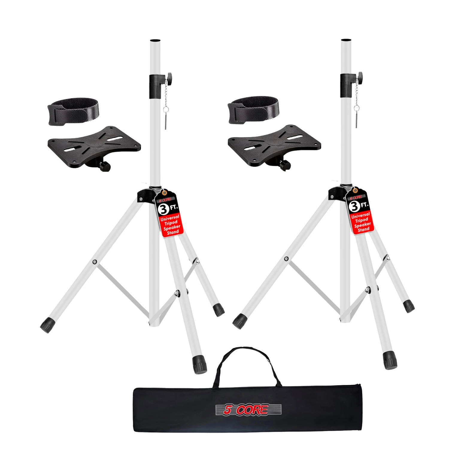 Supporto per altoparlante a 5 nuclei 2 supporti per treppiede PA DJ regolabili da 31 a 36 pollici resistenti con asta da 35 mm 132 libbre con borsa