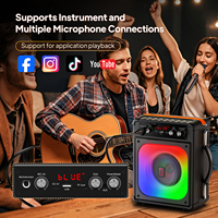 TX06 Kara Ok Machine with 2 Wireless Microphones, Portable Bluetooth Speakers with Bass/Treble Adjustment, Pa System