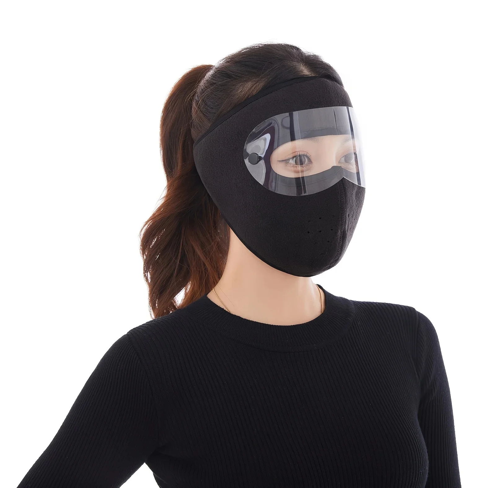 AliExpress Autumn Winter Warm Mask Polar Fleece With Removable Riding Windproof High-definition Goggles Visor Protection Durable