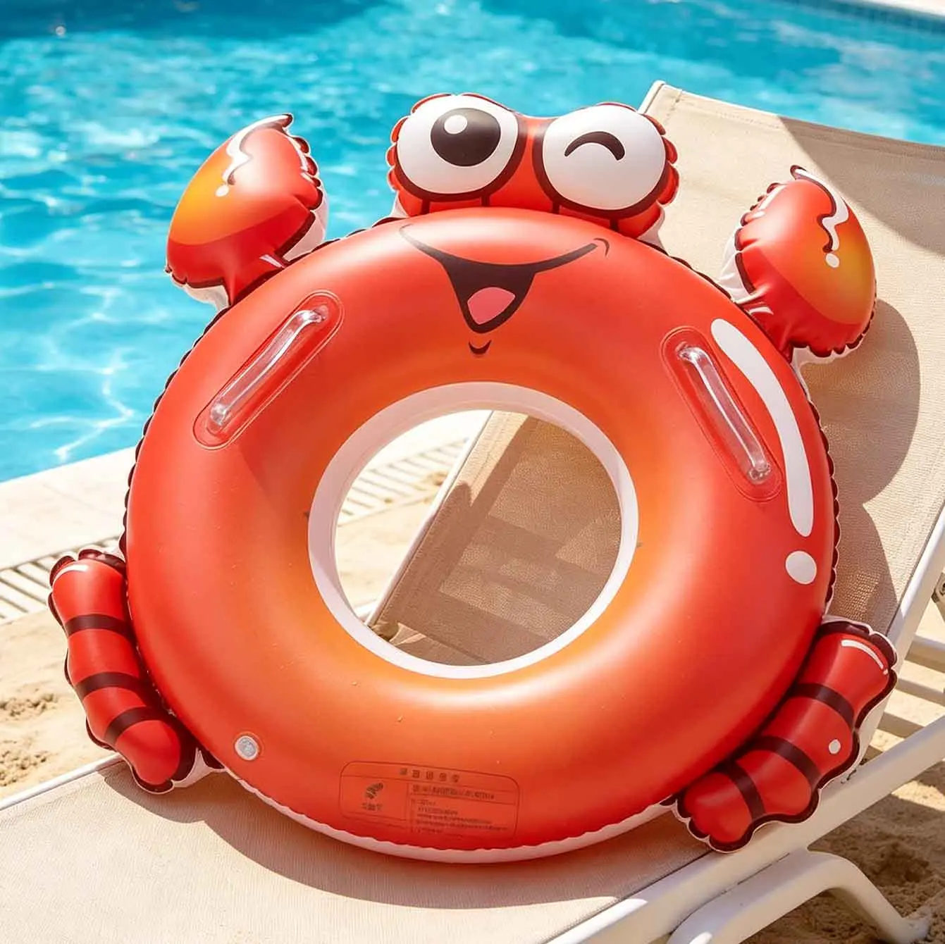 1PC Inflatable Swimming Ring Crab Design Pool Float Cute Cartoon Water Float Summer Beach Swim Tube Durable PVC Pool Toy