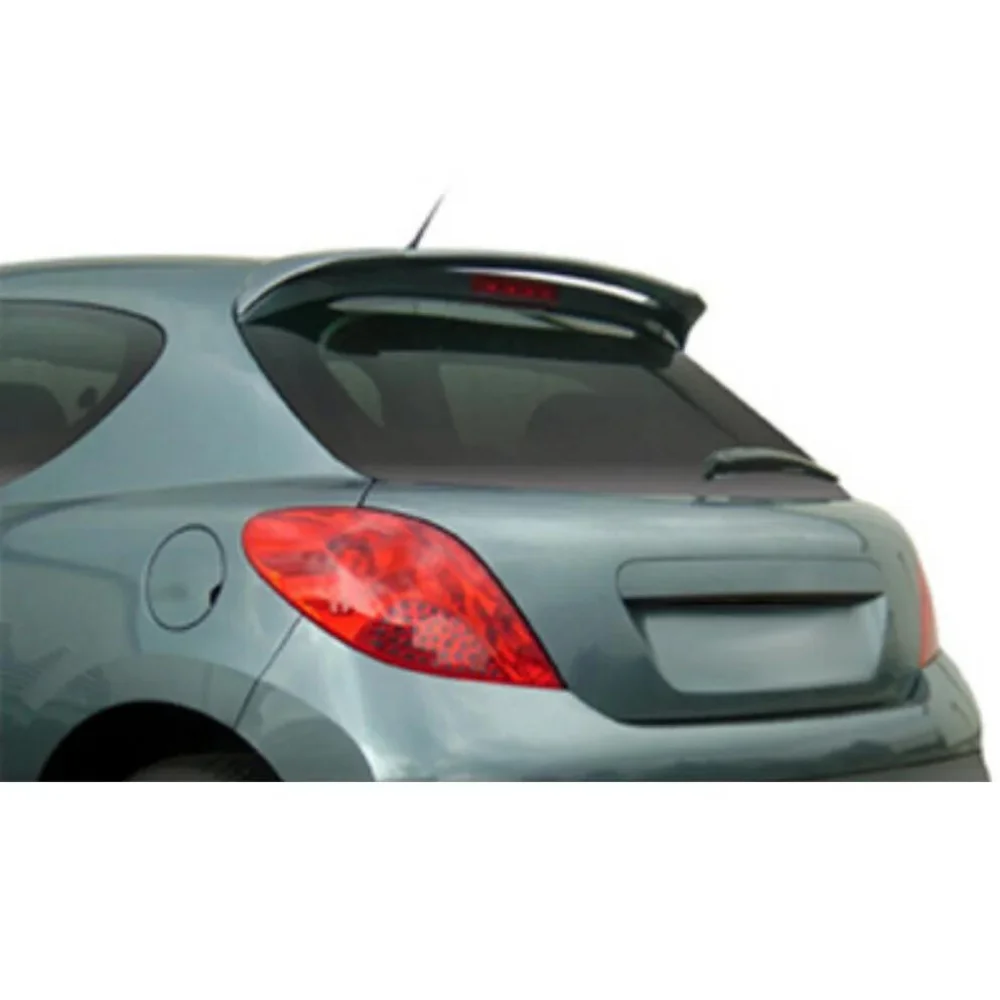 For Peugeot 207 Glass Top Spoiler Fiber Material Rear Roof Spoiler Wing Trunk Lip Car Styling Compatible Tuning Parts