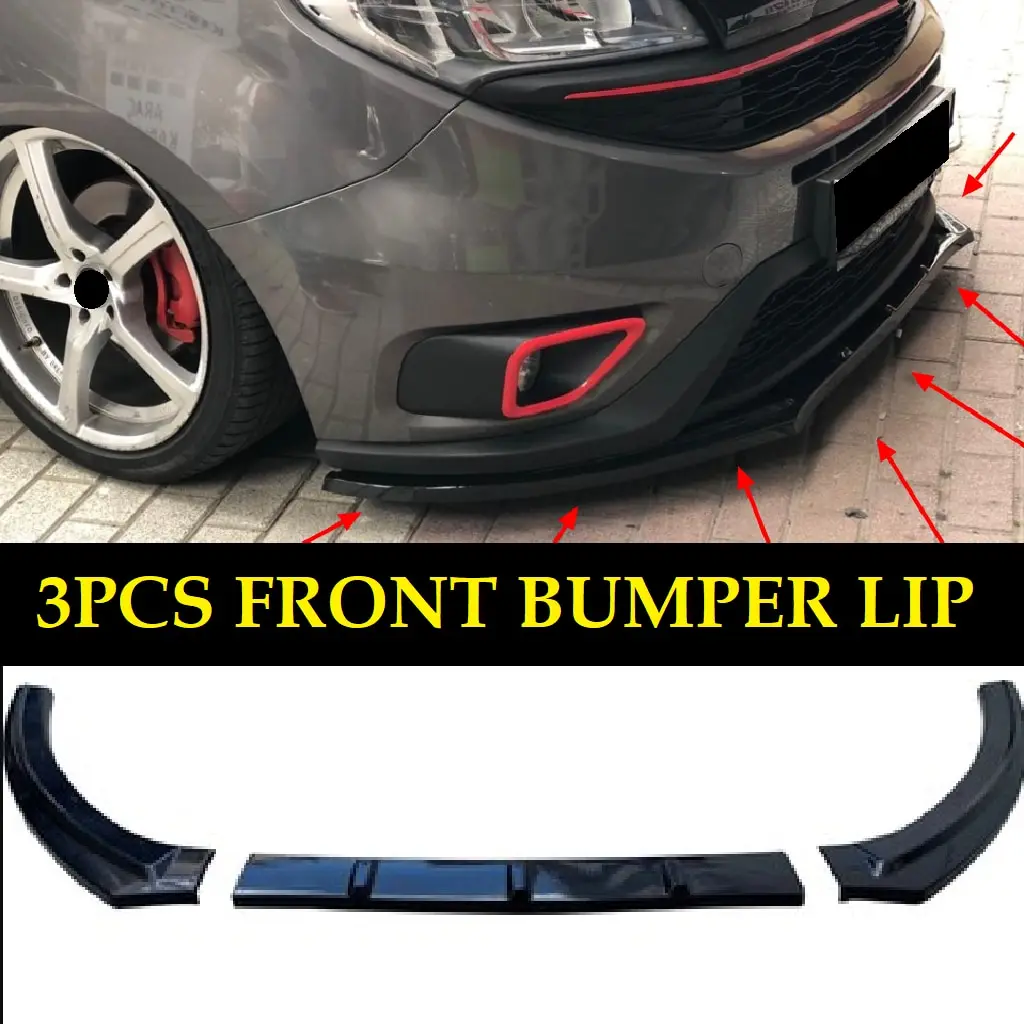 For Fiat Doblo 2015-2021 Front Bumper Lip Body Kit Spoiler Splitter Diffuser 3pcs High Quality ABS Plastic Professional