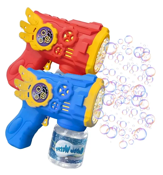 Pistola De Burbujas Juguete Para Niños Bubble Luz Rojo Azul