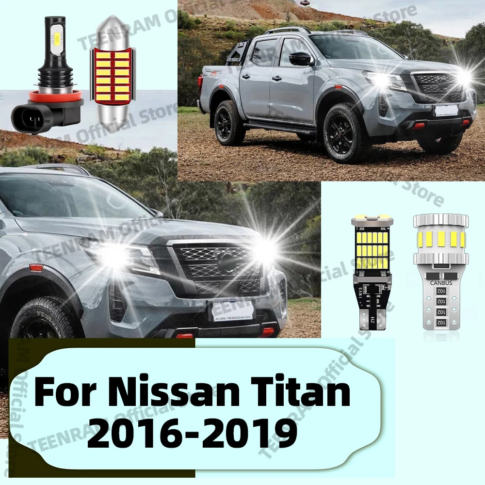 

LED Light Bulbs For Nissan Titan 2016 2017 2018 2019 - 6000K Fog Lamps Backup Back Up Lampada Interior Map Dome Lights