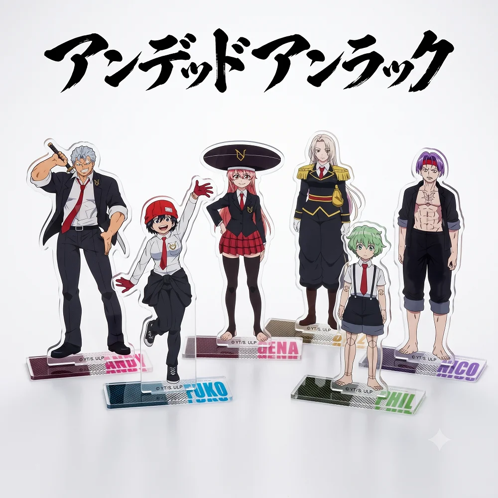 Anime Undead Unluck Acrylic Stand Figure Andy Fuuko Izumo Shen Billy Gena Model Plate Desktop Decor Fans Gift keychain