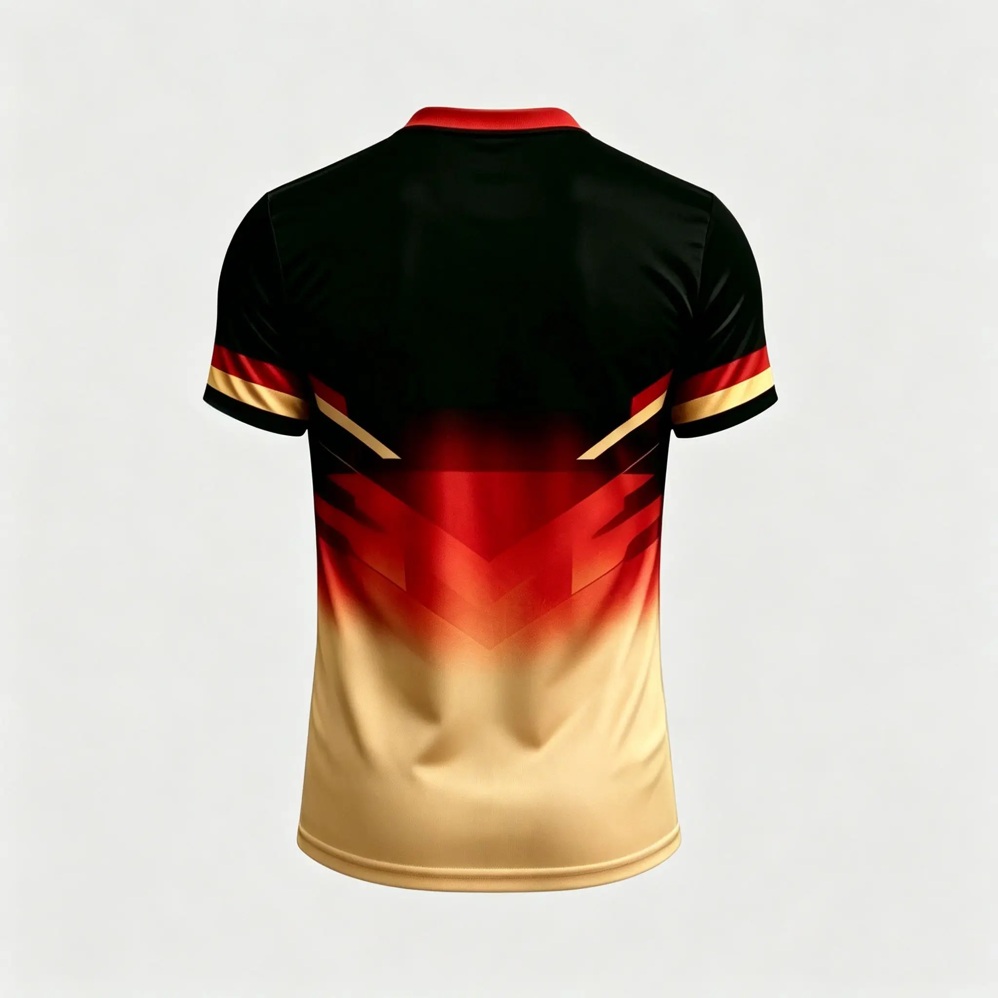 Men's Gradient Soccer Graphic T-Shirt, Black Red Gold Geometric Line Number 11 Football Jersey Print Soft Breathable Fan Sports
