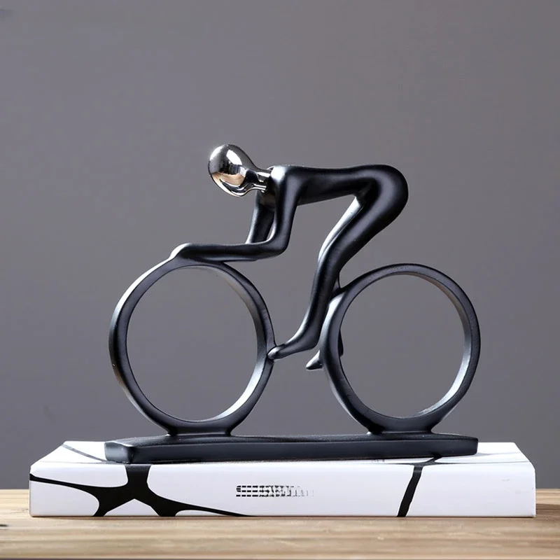 AliExpress Modern Abstract Resin Bicycler Cyclist Statue Bicycle Rider Statue Bike Racer Rider Figurine Office