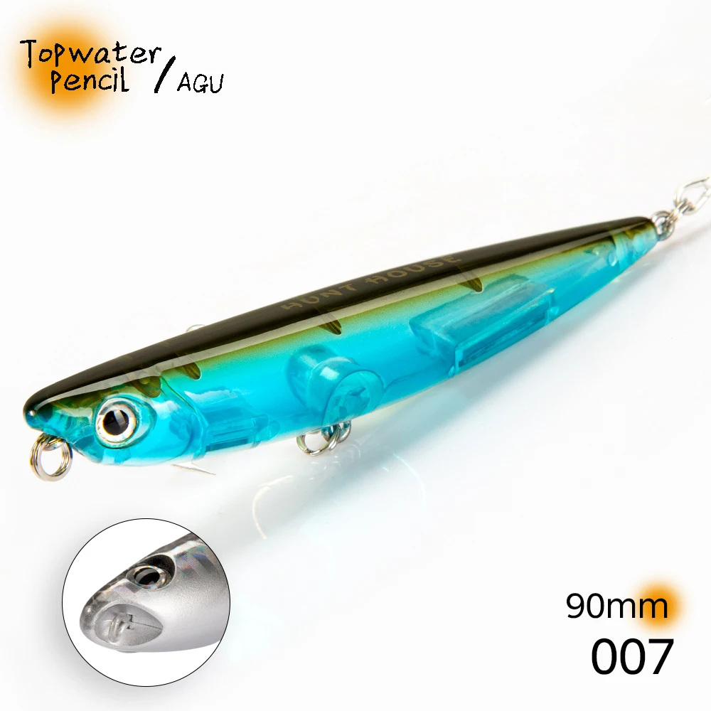 Hunthouse Topwater Pencil Angelköder 90mm/11,5g 120mm/26g Oberflächenköder WTD Top Walkers Pesca für Bass und Forelle