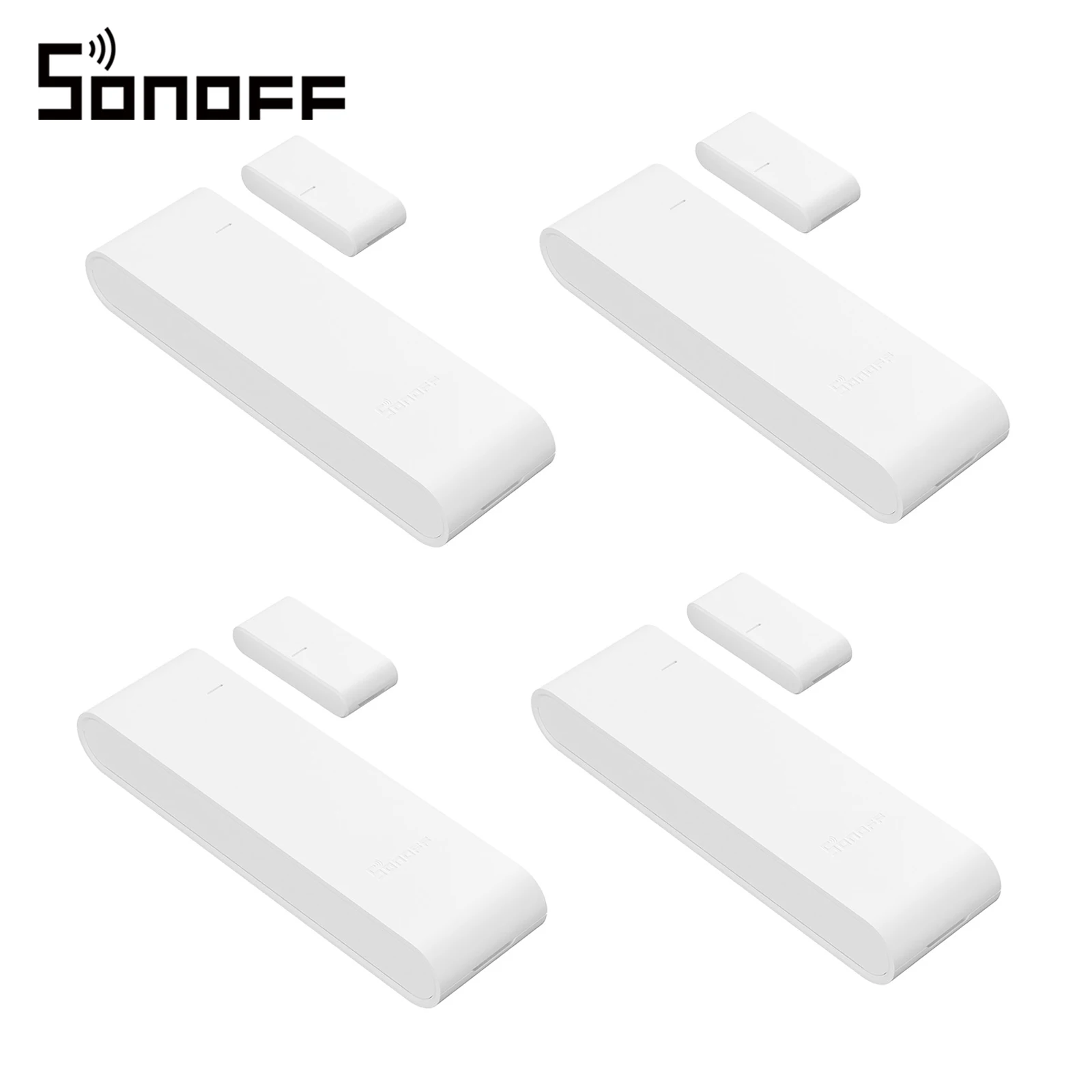 4 capteurs de porte/fenêtre SONOFF SNZB-04PR2 SenseGuard DW Gen2 Zigbee, sécurité active avec alertes de manipulation, surveillance via l'application ZBBridge-P