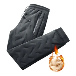 Pantalones de chándal gruesos de lana de cordero cálidos para hombre, pantalones a prueba de viento para mantener el calor, ropa barata para correr, pantalones con forro polar, invierno 2023