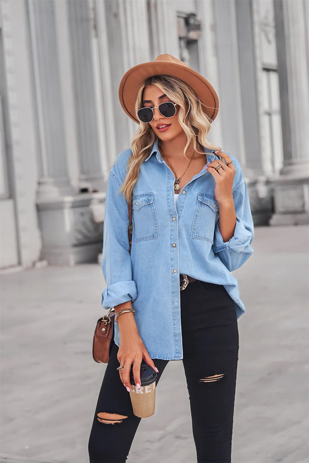 2022 Fall/Winter New Fashion Denim Shirts For Women Slim Fit Long Sleeve Thin Jeans Coat Casual Female Clothing S-XL Drop Ship