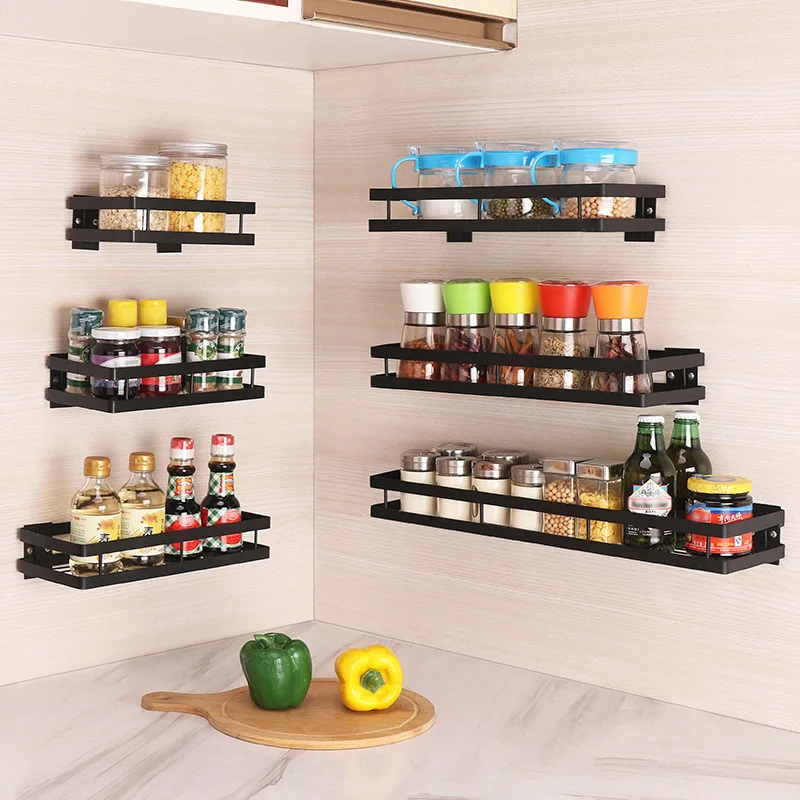 Stainless Steel, Organiser, Kitchen, No-Punch Wall Mounted, Shelf, Multi-Purpose Spice Rack