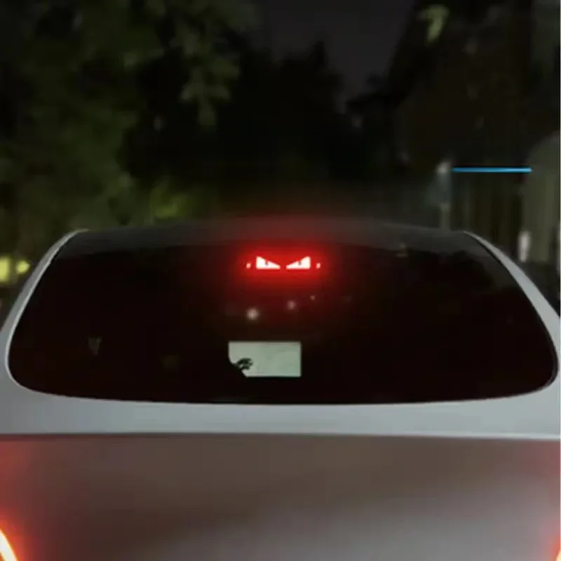 Rear lights Space Emblem For Tesla Model 3 Y Stickers  Car High Mounted Brake Acrylic Board Decal Top Tail Light Emblem Stickers