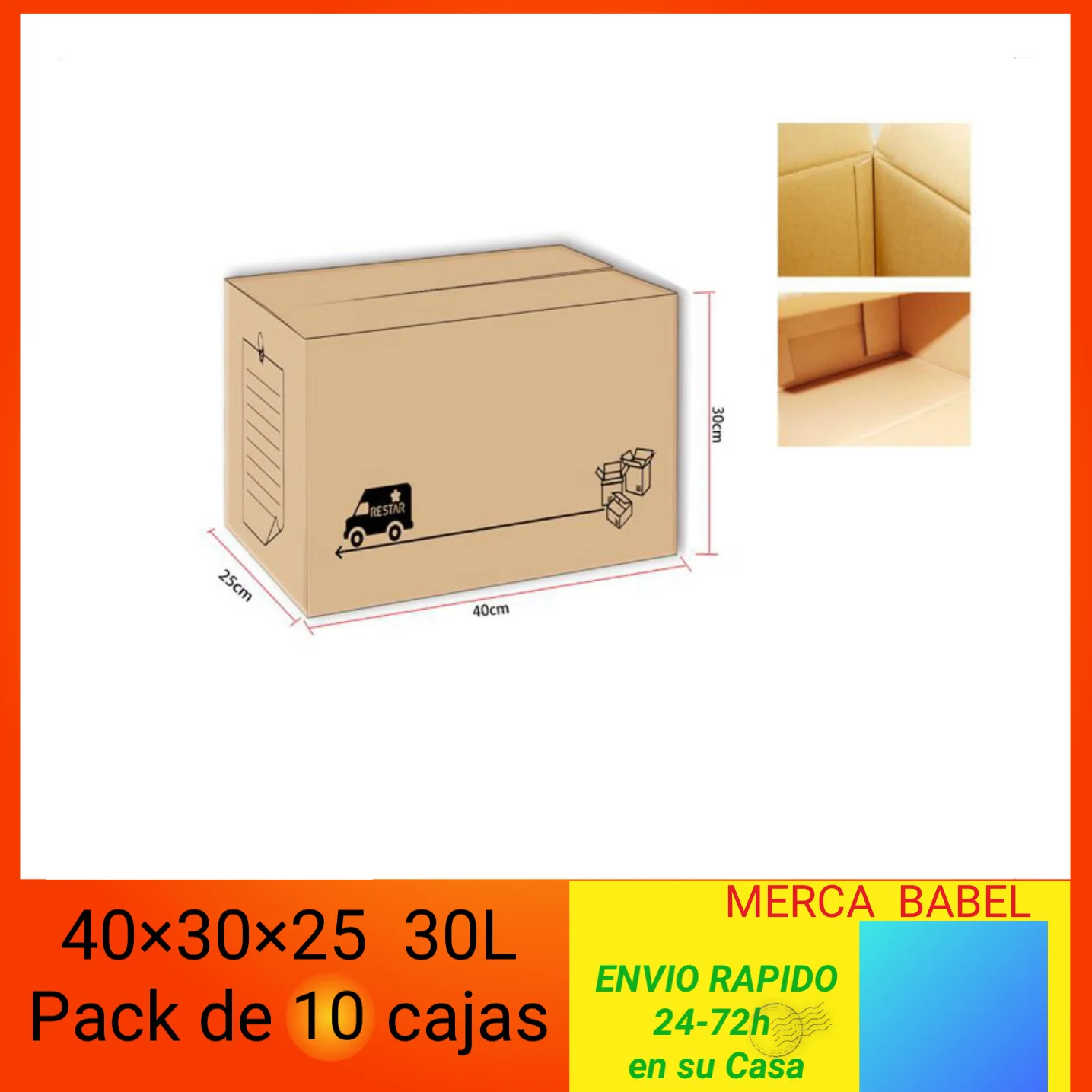 [Confezione da 10] Scatola di cartone pieghevole multiuso per imballaggio in movimento Pacchetto di stoccaggio di spedizione Tutti 40x30x25 30L,