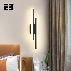 Led Wall Lamp Modern AC90-265V Interior Wall Light Bedside Bedroom Lights Black New Design Indoor Corridor Wall Sconce Lamps