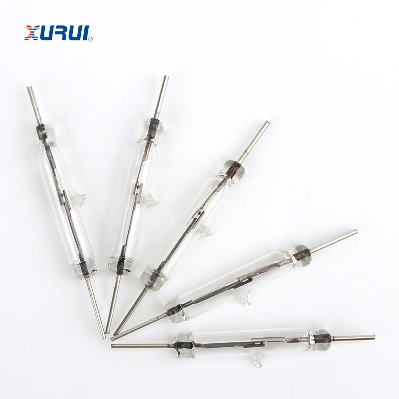 10PCS XGH-8 XURUI Reed Switch, Magnetic Round-lead Reed Switch, 8×50mm Normally Open Induction Switch Contact, For Arduino
