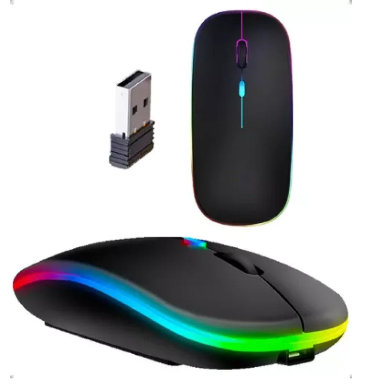 Mouse Bluetooth RGB Bateria Interna Recarregável Longa Duração