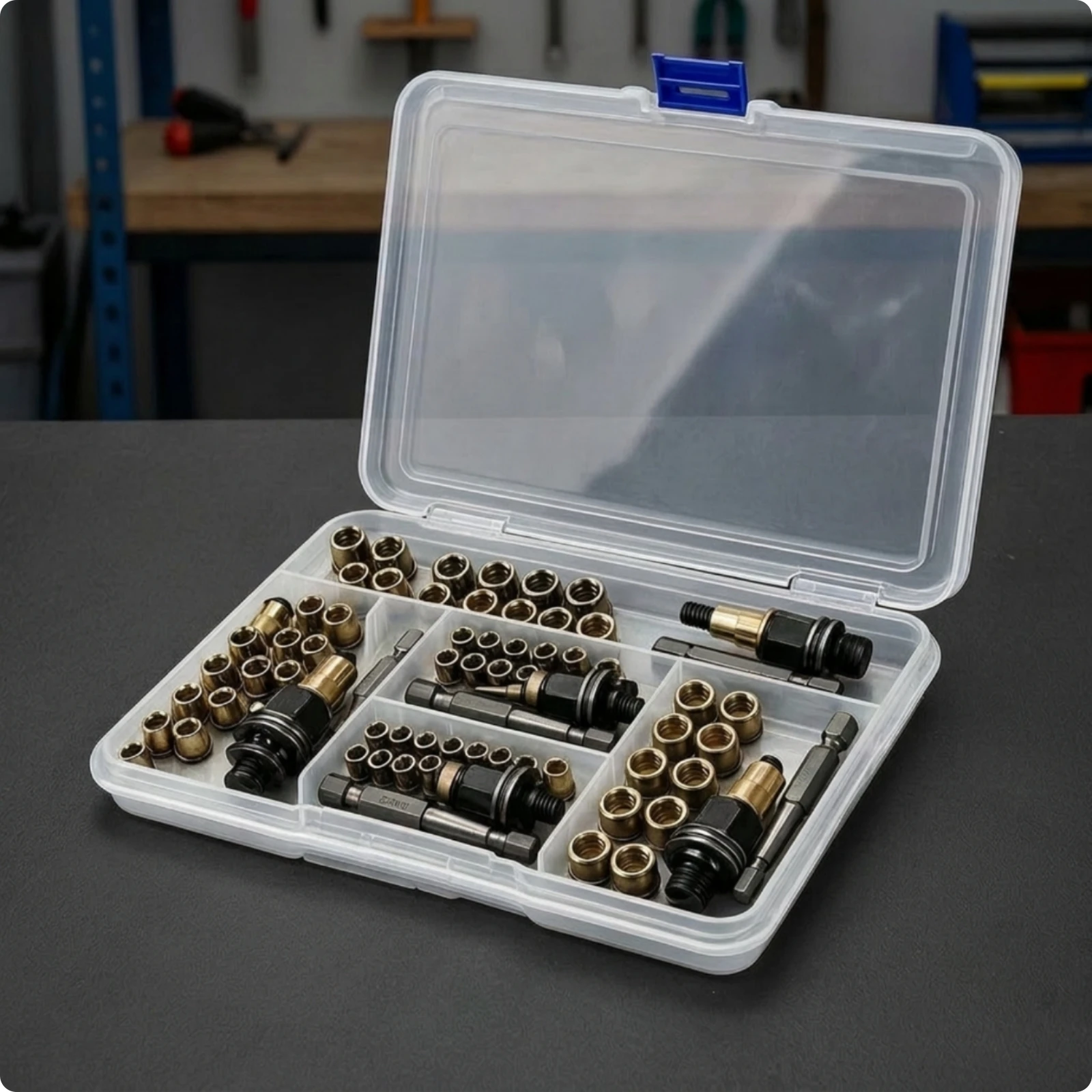 10 Pieces Rivet Nut Tool Kit Carbon Steel Rivet Nut Setter Kit Hex-Shank Threaded Insert Rivet Tool for Hobbyists, Mechanics