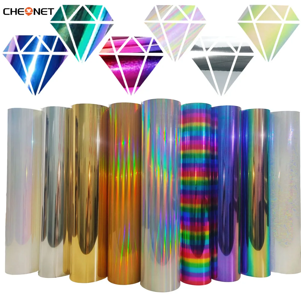 Soft Metallic 30CMX102CM Heat Transfer Vinyl Roll Hologram Laser Elastic PU Camouflage Iron On Film HTV T Shirt