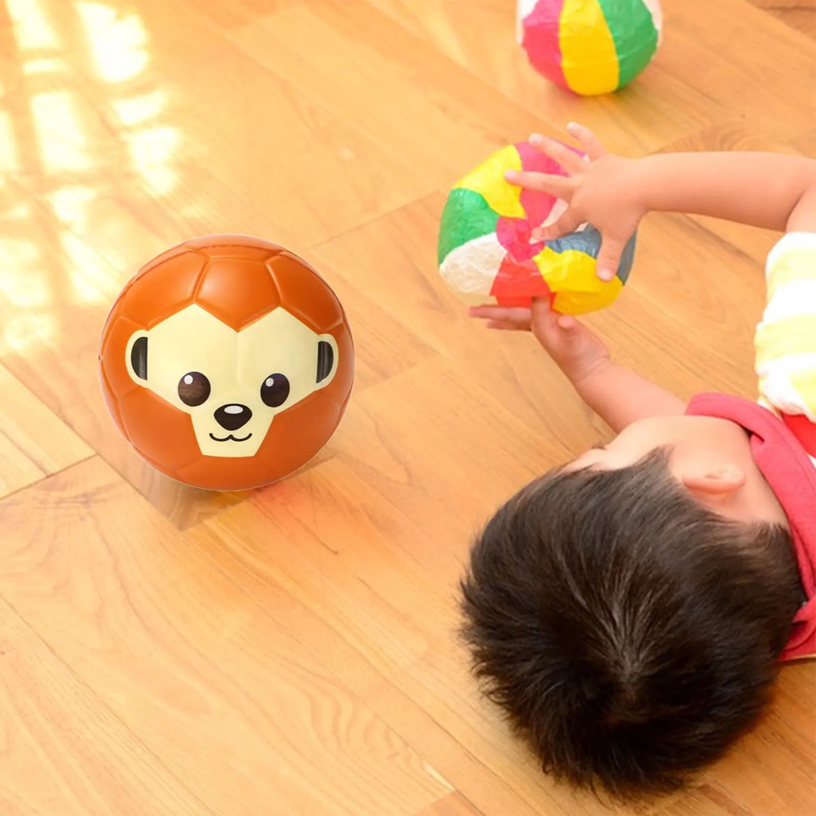 Kids Soccer Ball Mini Soccer Educational Toy Learning Portable Cartoon Animal Soft Ball for Practice Indoor Training Outdoor