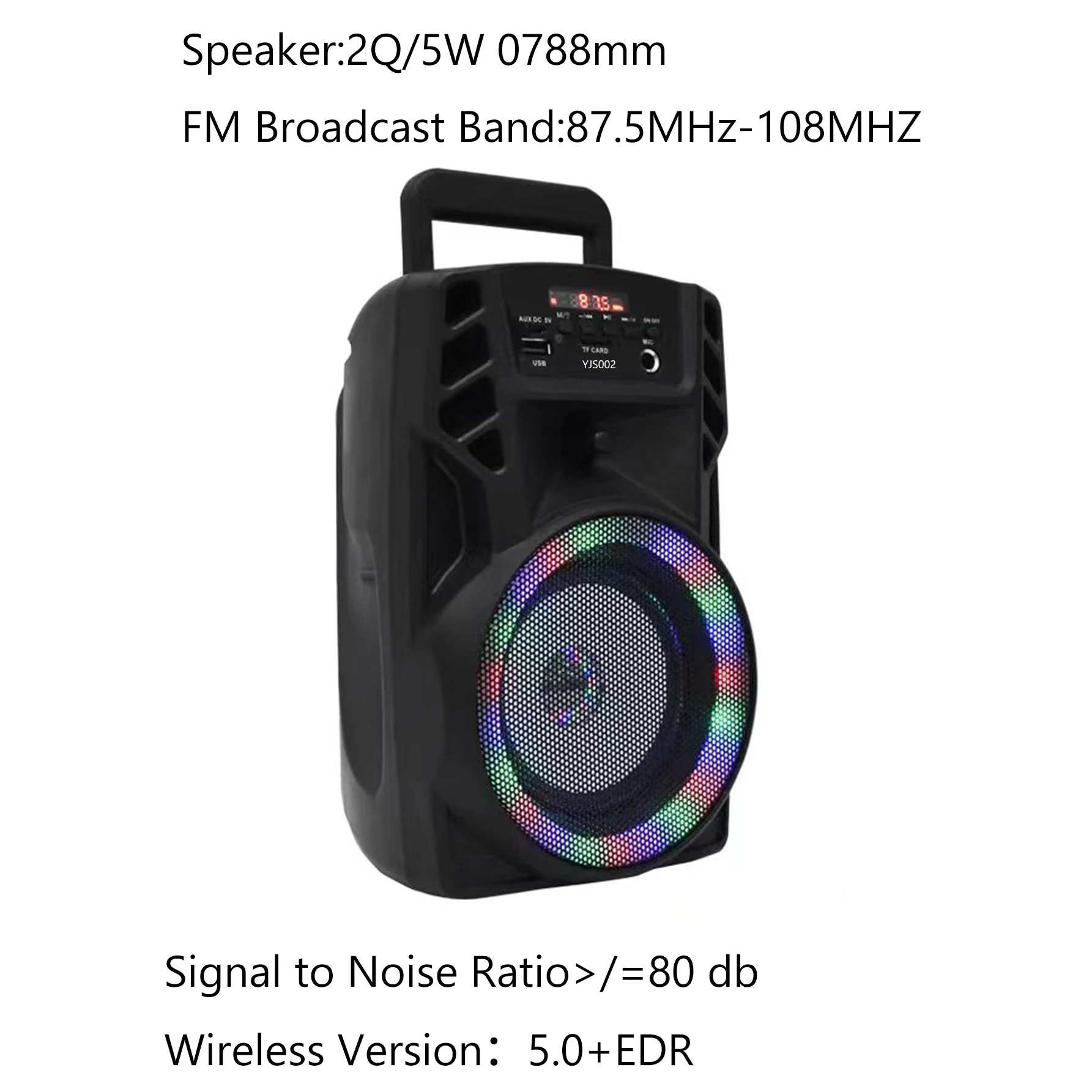 Bluetooth Speakers Portable Wireless Speaker 4 Inch with Rgb Led Light Stereo Sound