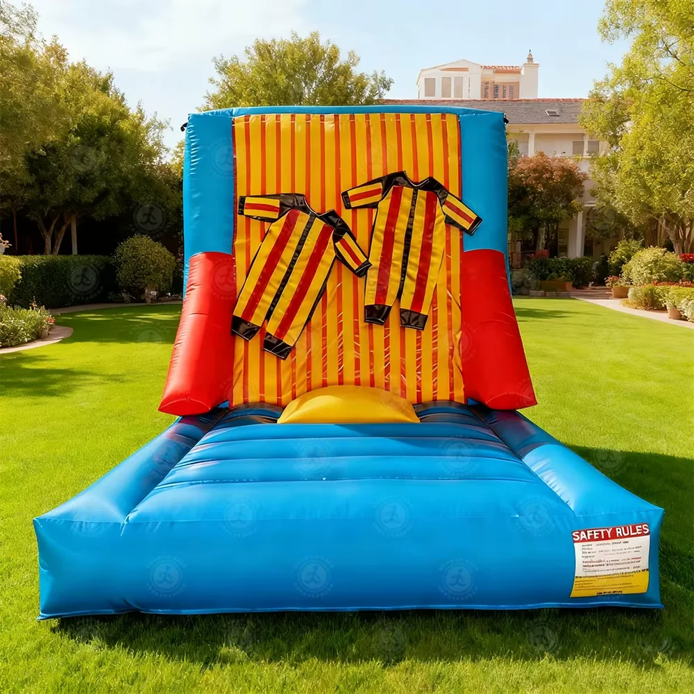 مضحك التجاري نفخ الفيلكرو الجدار 13ft نفخ القفز لزجة جدار كرنفال لعبة الحارس للحزب في الهواء الطلق #3