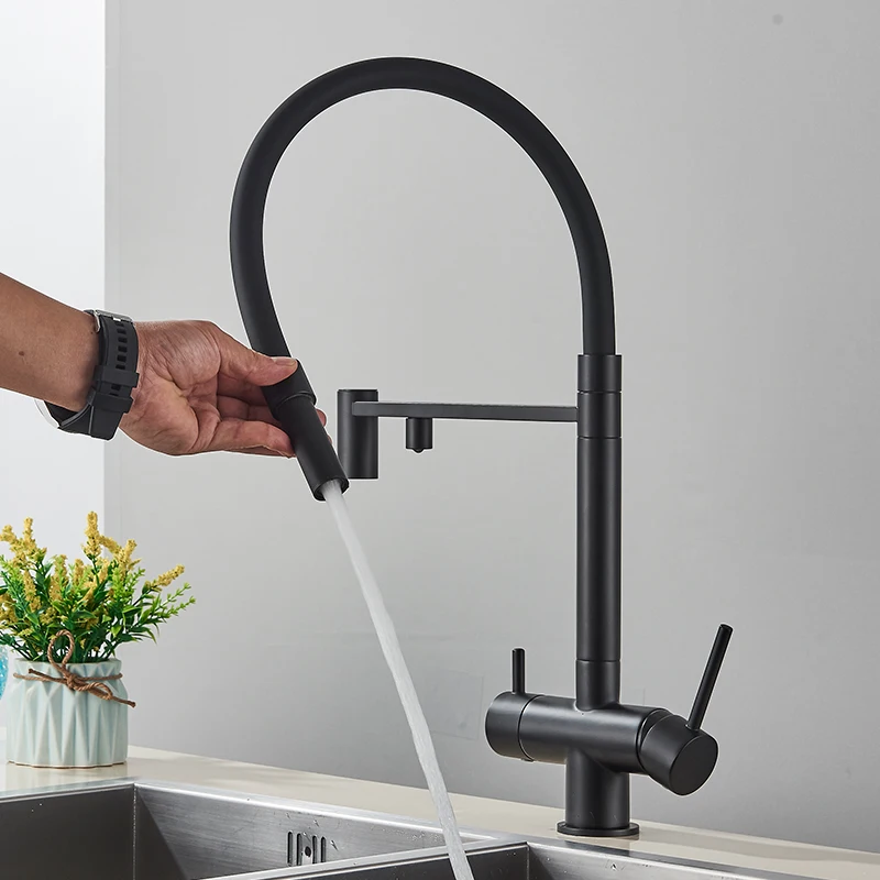 Schwarz grau gefiltert Küchen armatur Wasserfilter Küchen armaturen Filter Wasserhahn Mischer Wasser aufbereitung Wasser Trinkwasser Wasserhähne