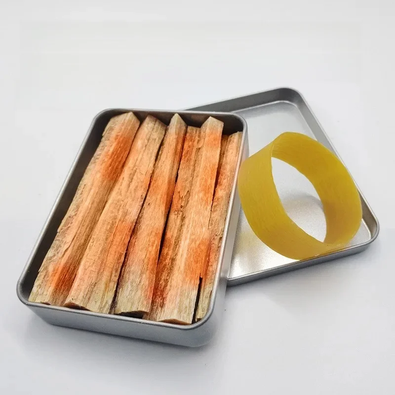 Kit de démarrage de survie en bois de pin, 1 pièce, avec boîte en fer, aide à l'allumage d'urgence pour Camping en plein air pour la randonnée en milieu sauvage