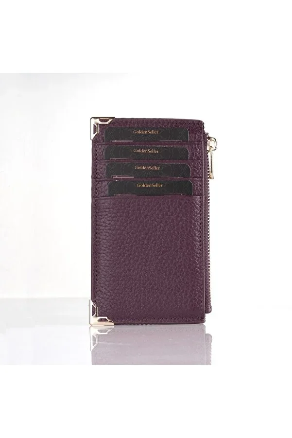 Genuine Leather Women's Mini Small Wallet - Card Holder Zippered