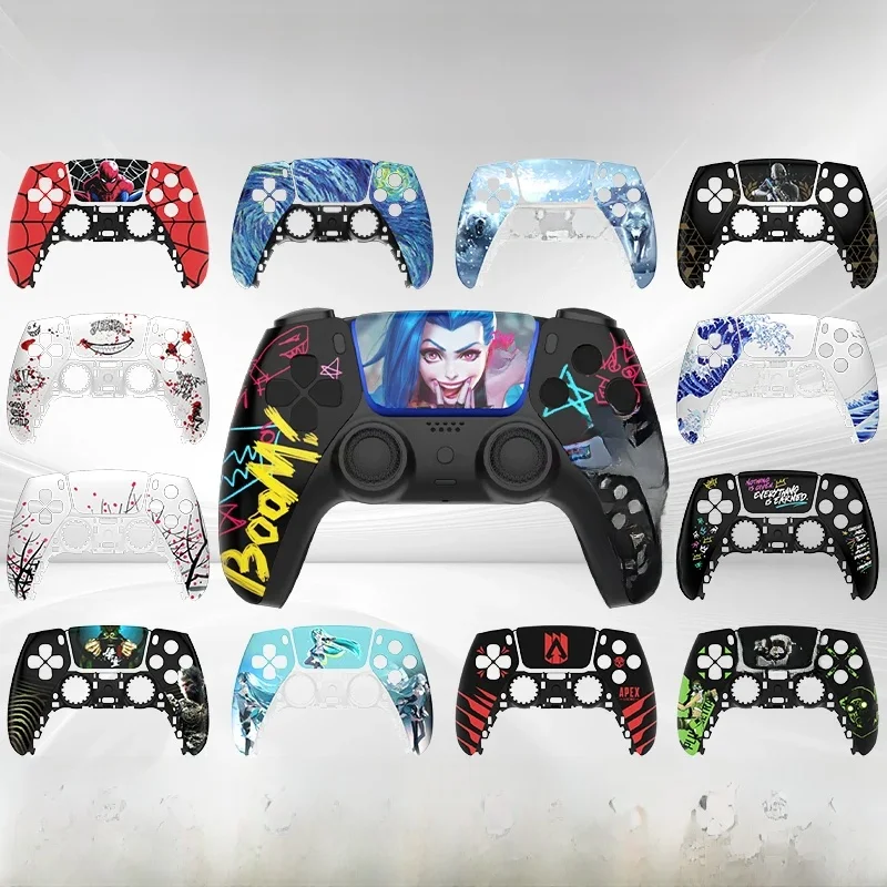 Pavé tactile à coque avant redessiné et remplacé compatible avec le contrôleur PS5 BDM-010, 020, 030, 040, 050-James, motif Jinx